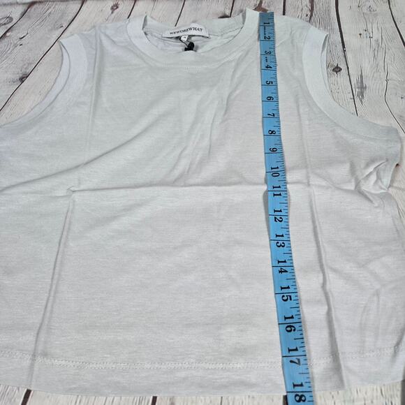 WeWoreWhat Light Grey Cotton Jersey Muscle Tee M NWT‎ - Picture 8 of 9